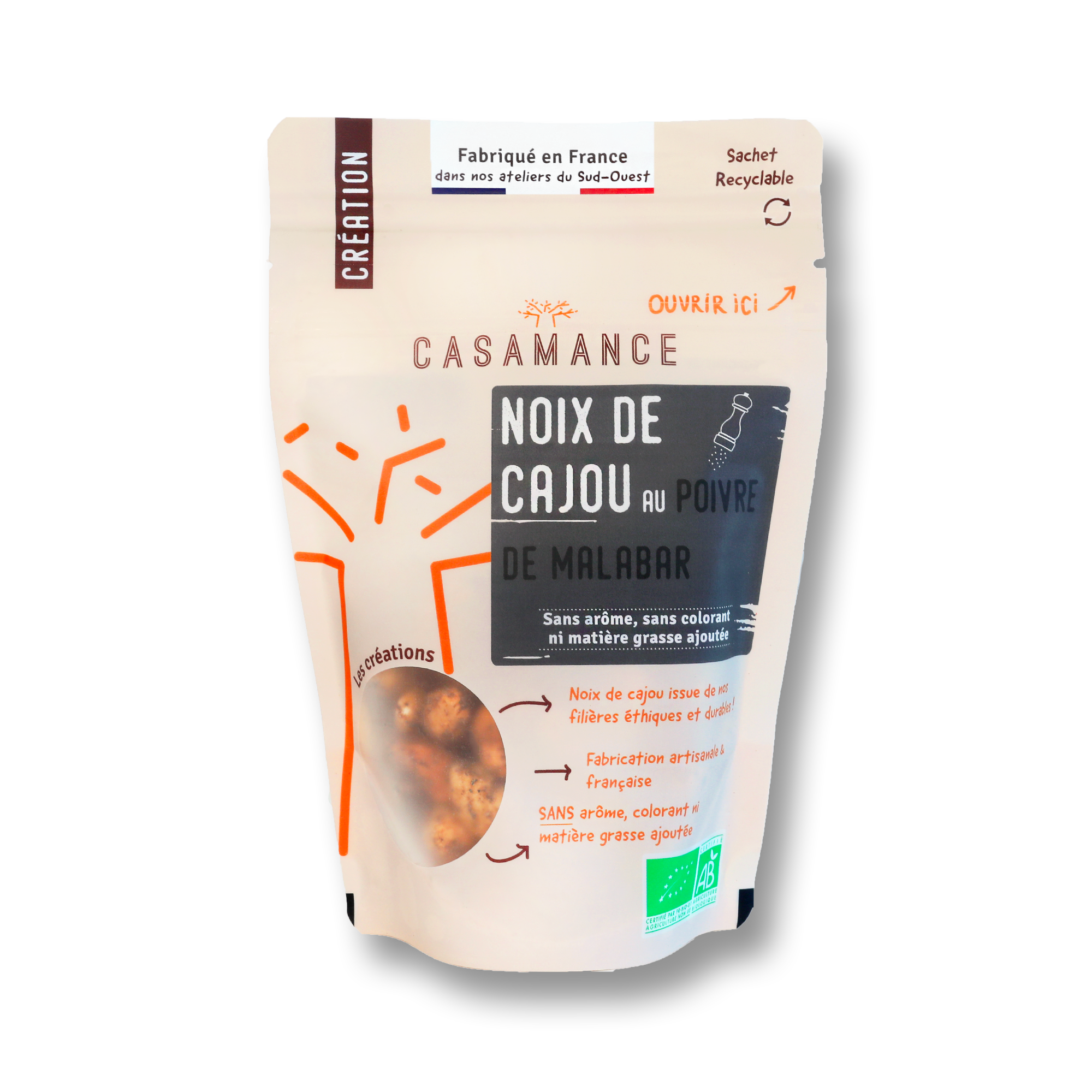 Noix de cajou au Poivre de Malabar 100g